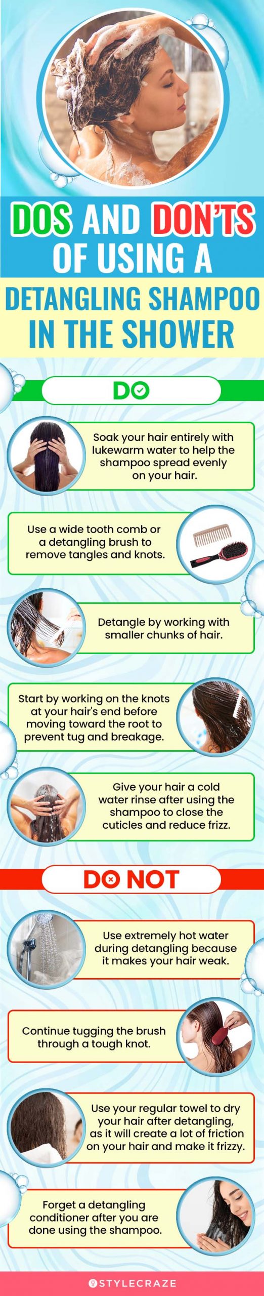 DOs And DON'Ts Of Using A Detangling Shampoo In The Shower (infographic)