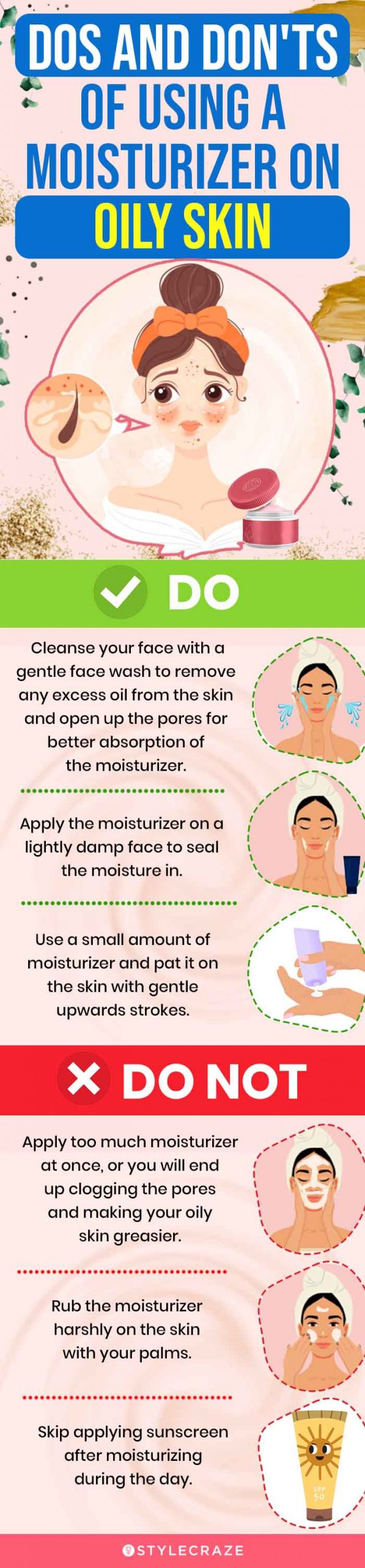 DOs And DON'Ts Of Using A Moisturizer On Oily Skin (infographic)
