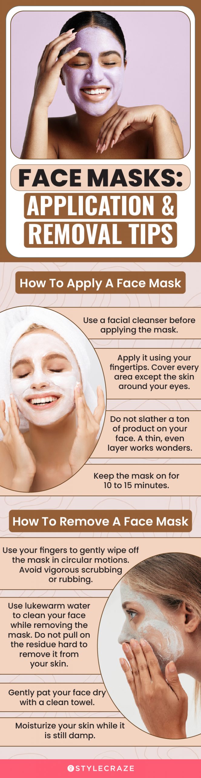 Face Masks: Application & Removal Tips (infographic)
