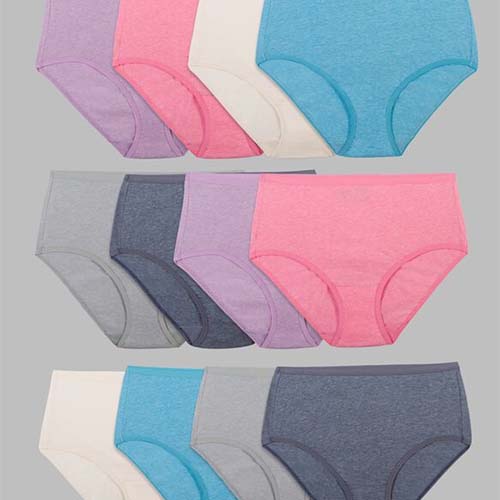 Fruit of the Loom Women's Seamless Underwear (Regular & Plus Sizes), Hi Cut  - Pack of 8 - Assorted Colors, 10, Hi Cut - Pack of 8 - Assorted Colours
