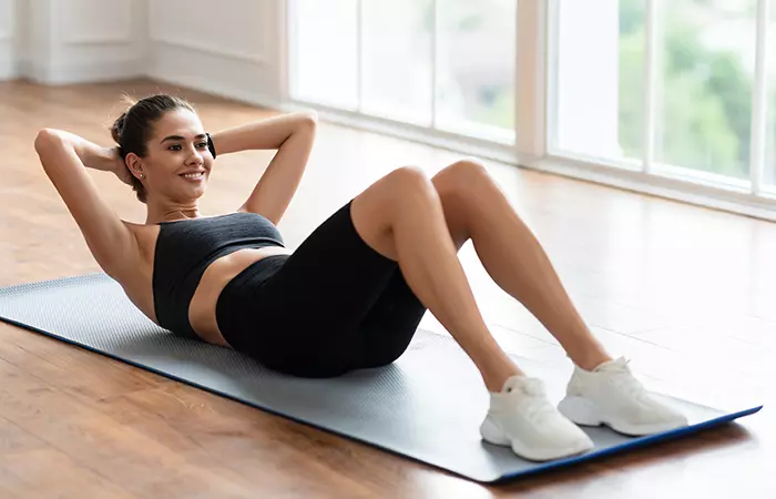 Girl doing crunches