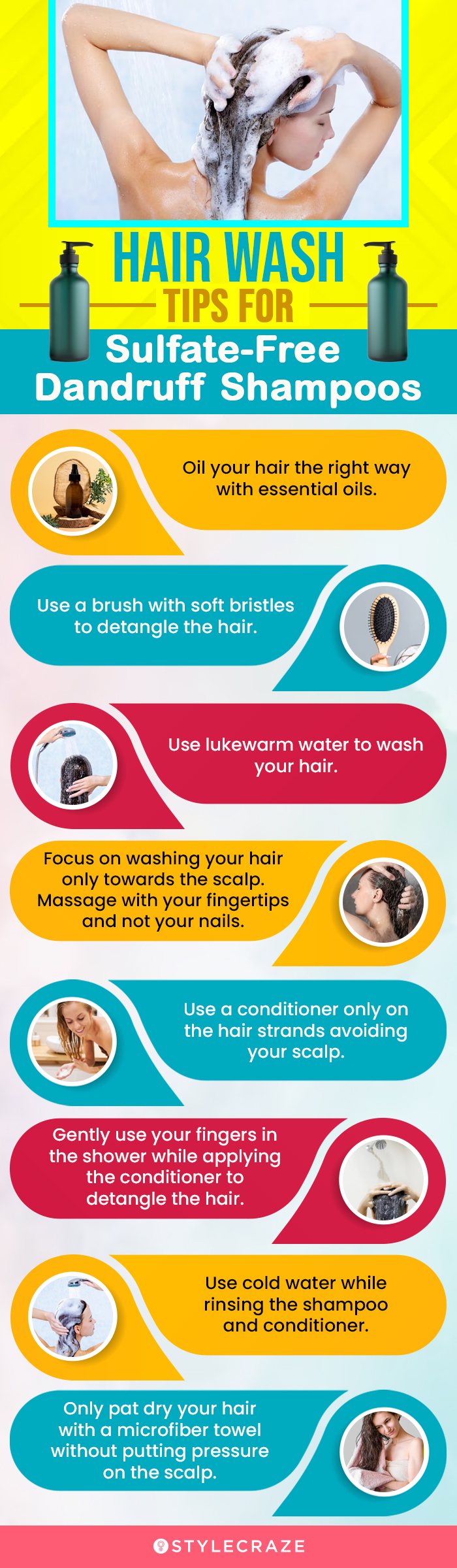 Hair Wash Tips For Sulfate-Free Dandruff Shampoos (infographic)