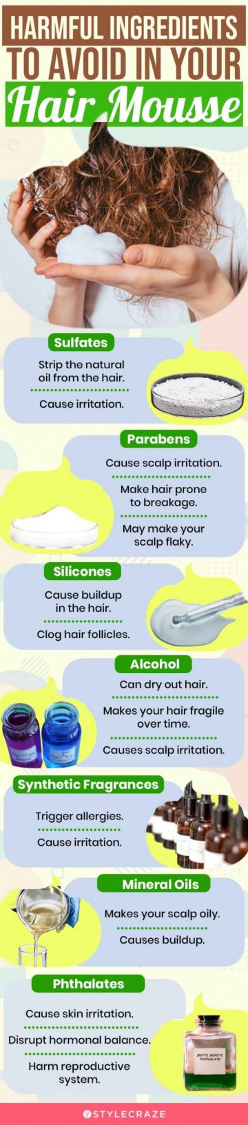 Harmful Ingredients To Avoid In Your Hair Mousse (infographic)