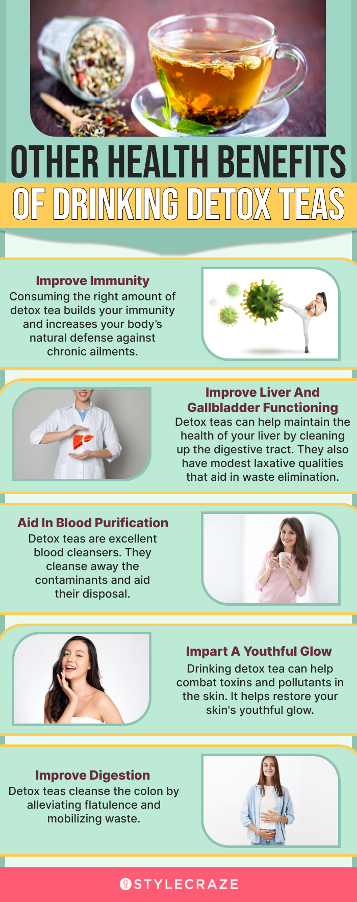 Health Benefits Of Drinking Detox Tea (infographic)