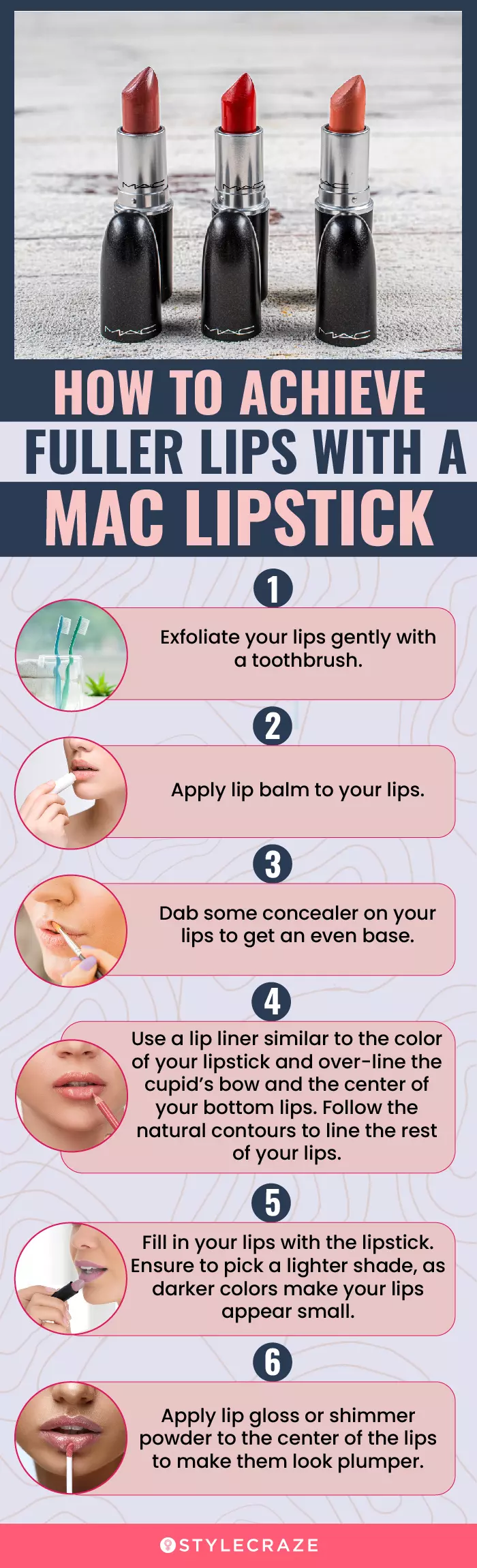 How To Achieve Fuller Lips With A MAC Lipstick (infographic)