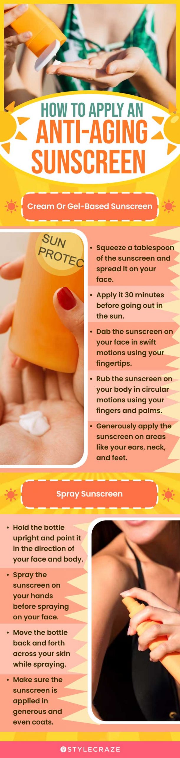 How To Apply An Anti-Aging Sunscreen (infographic)