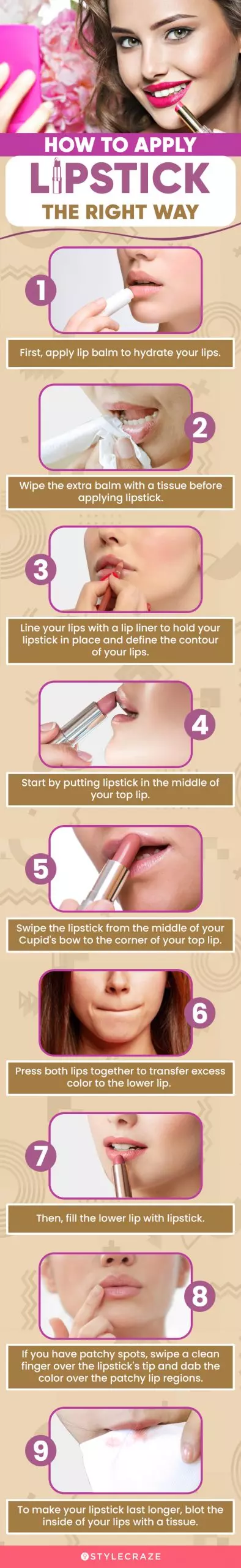 How To Apply Lipstick The Right Way (infographic)