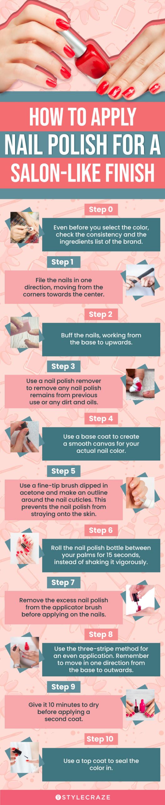 How To Apply Nail Polish For A Salon-Like Finish (infographic)