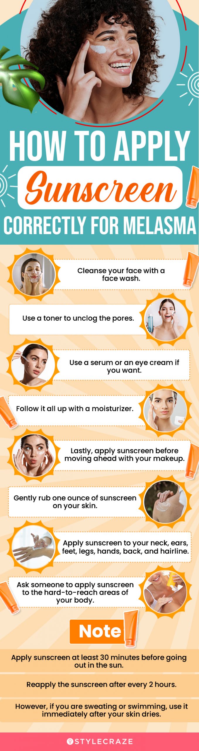 How To Apply Sunscreen Correctly For Melasma (infographic)