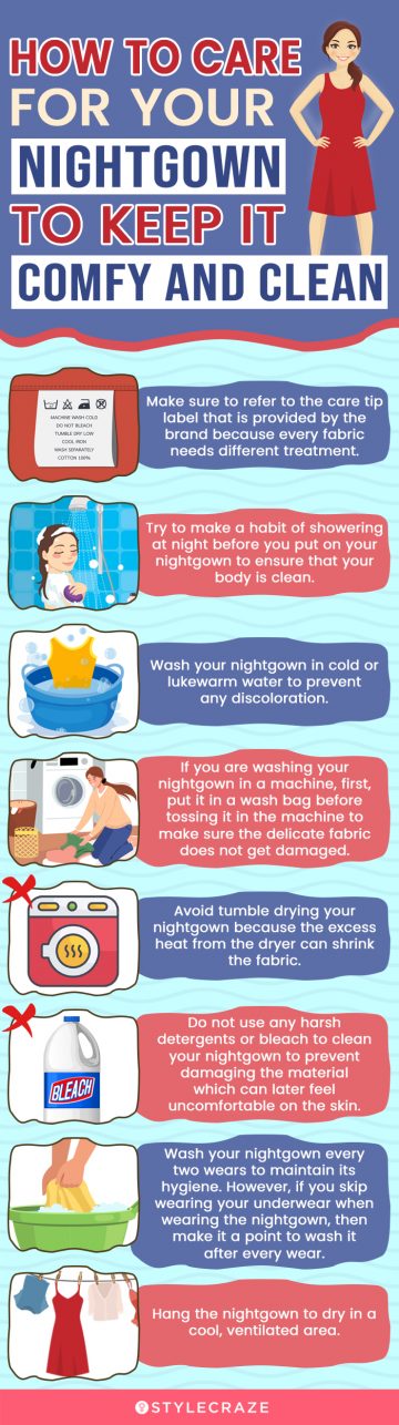 How To Care For Your Nightgown To Keep It Comfy And Clean (infographic)
