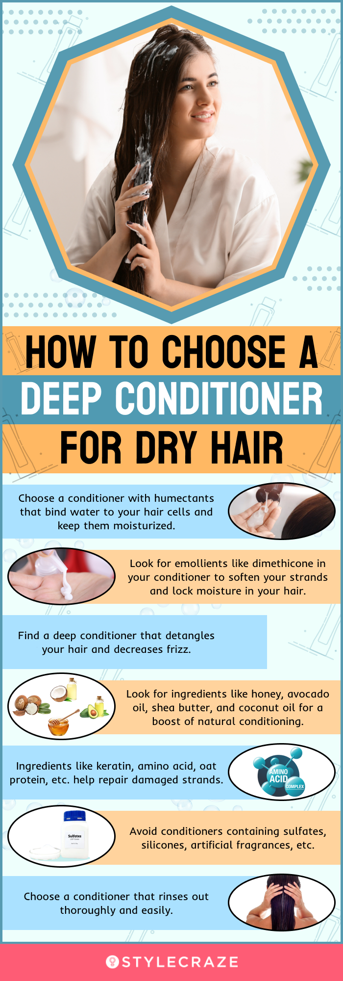 How to choose a deep conditioner for dry hair (infographic)