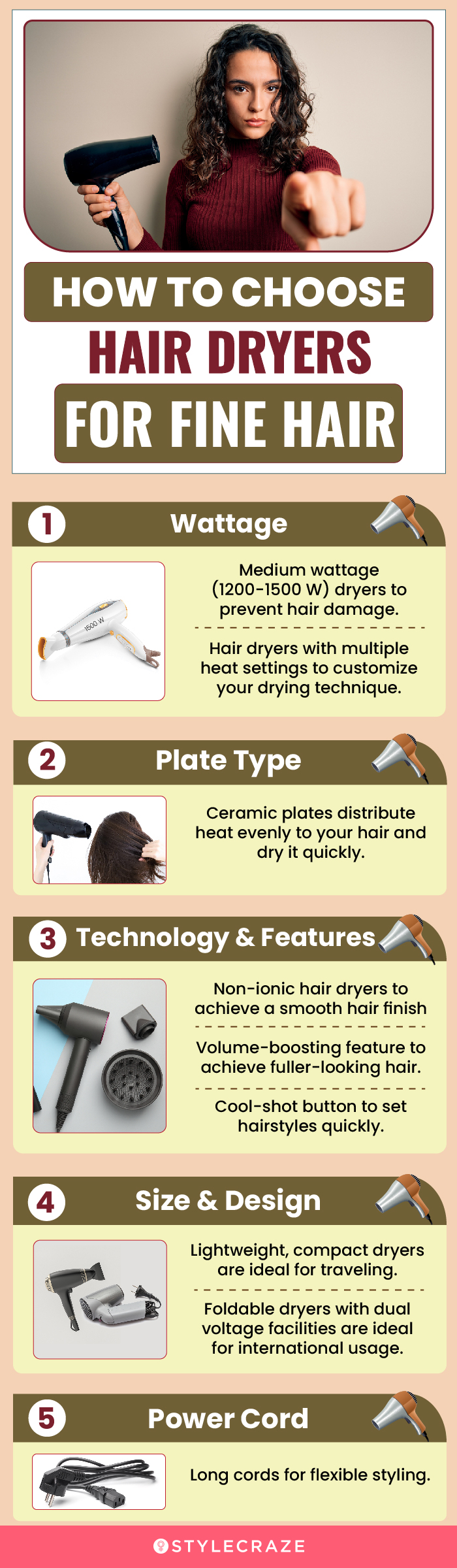How To Choose Hair Dryers For Fine Hair (infographic)