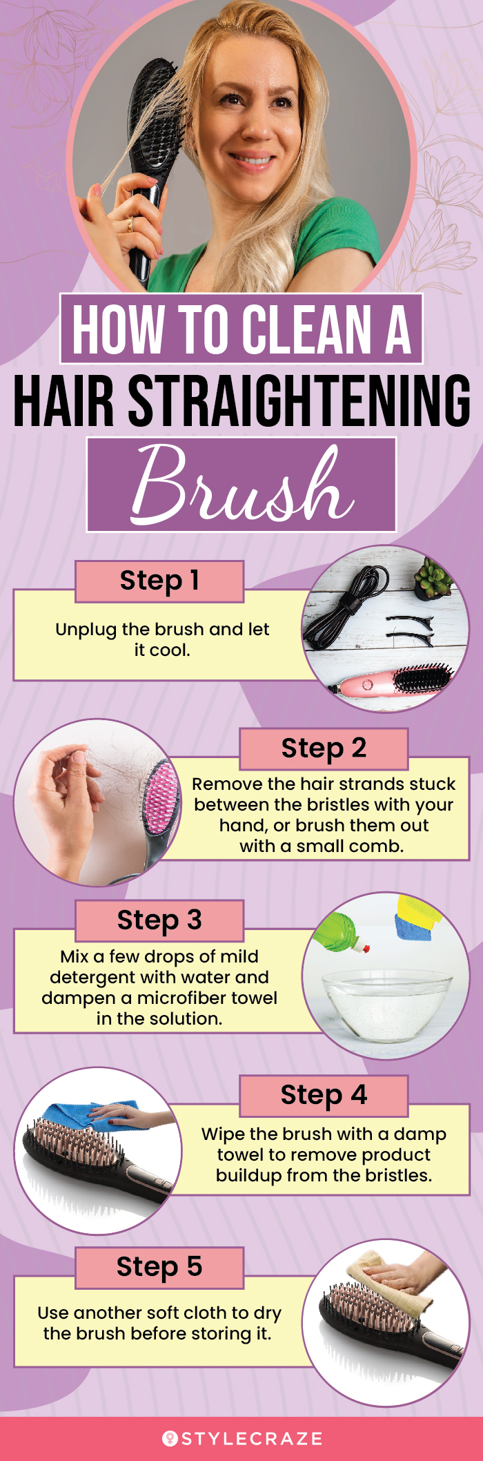Tips To Clean A Hair Straightening Brush: Steps To Follow (infographic)