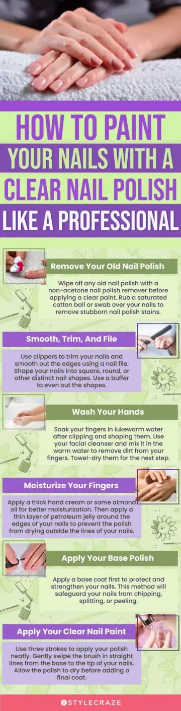 How To Paint Your Nails With A Clear Nail Polish Like A Professional (infographic)
