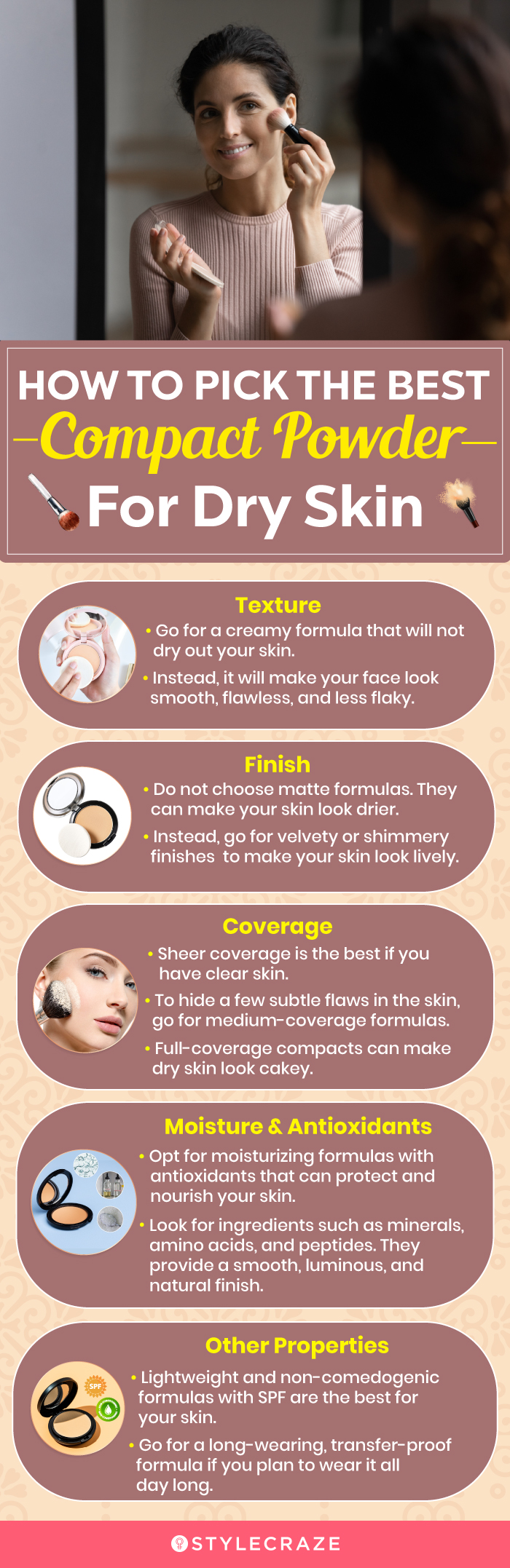 How To Pick The Best Compact Powder For Dry Skin (infographic)