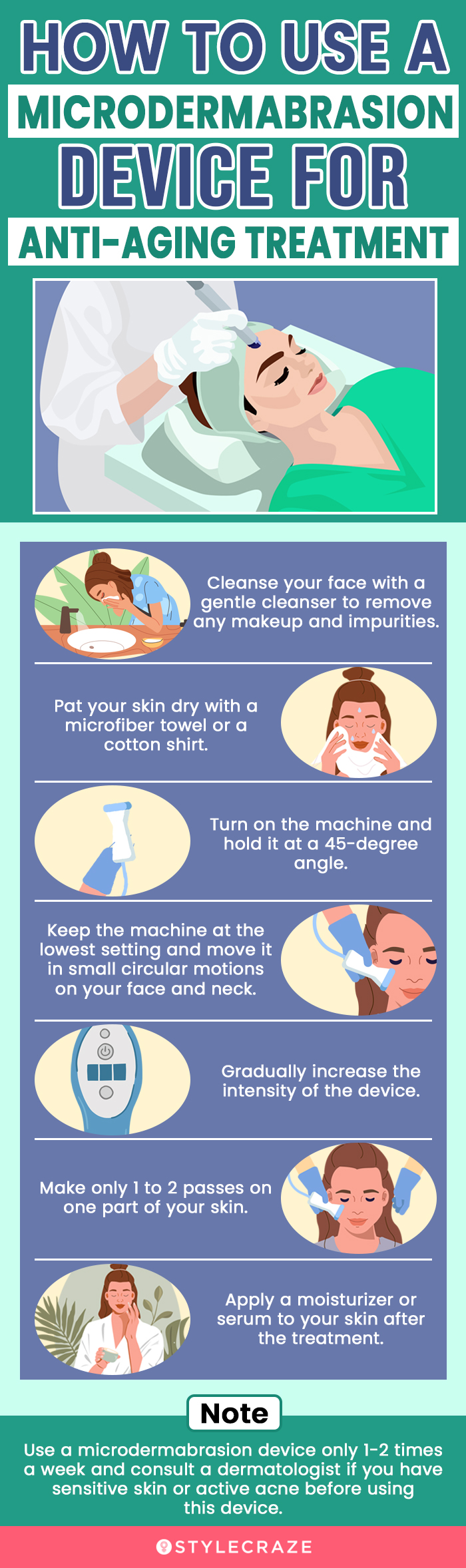 How To Use Microdermabrasion Device For Anti-Aging Treatment (infographic)