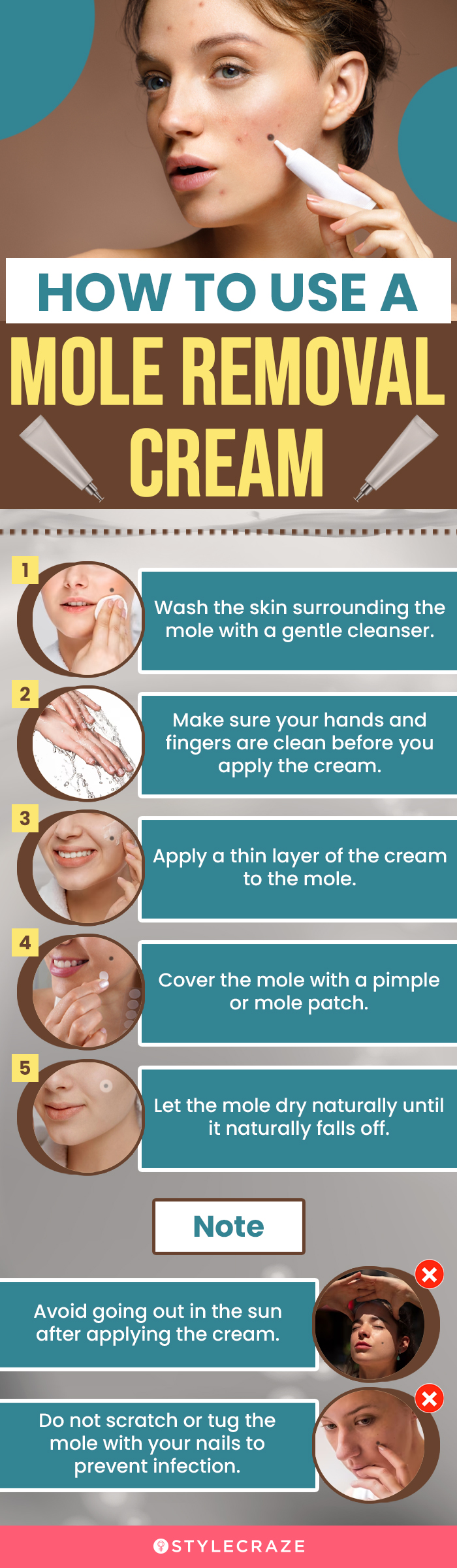 How To Use Mole Removal Cream (infographic)