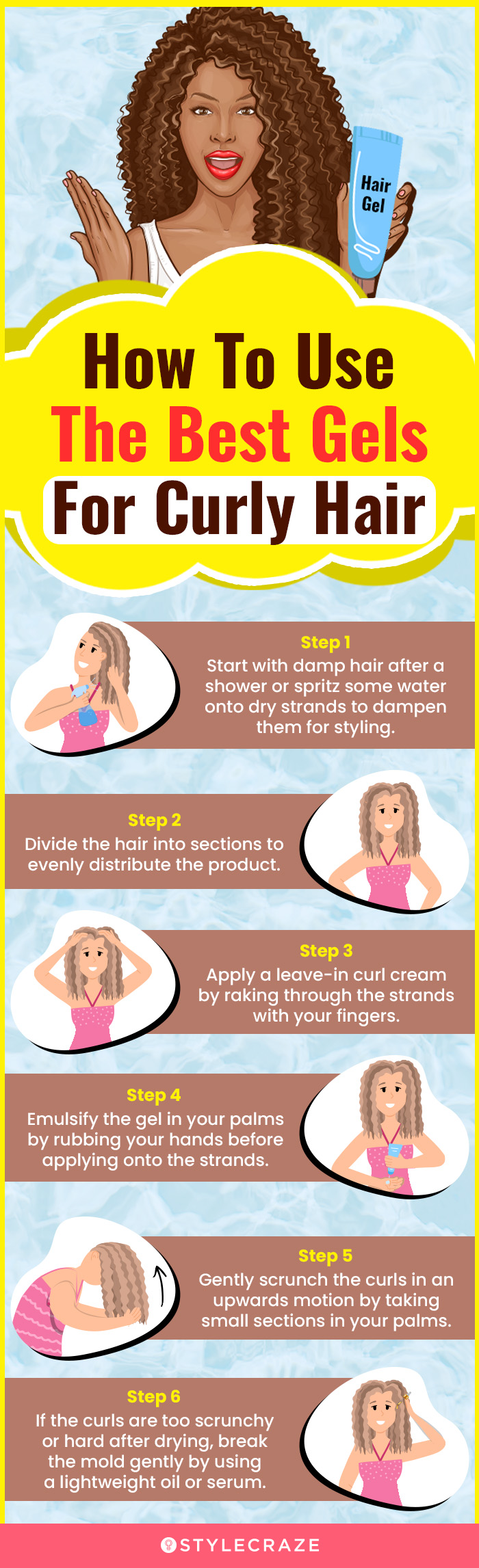How To Use The Best Gels For Curly Hair (infographic)