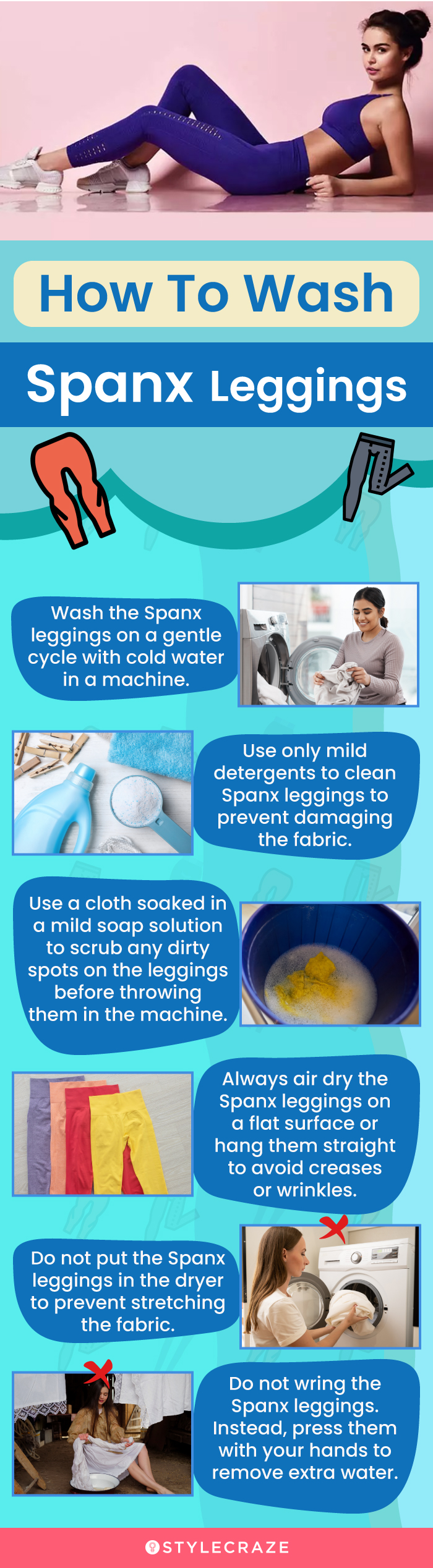 How To Wash Spanx Leggings (infographic)
