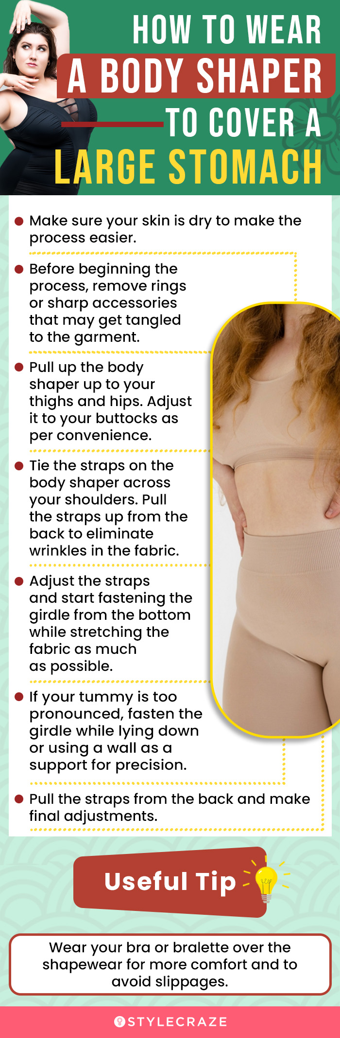 How To Wear A Body Shaper To Cover Large Stomach (infographic)