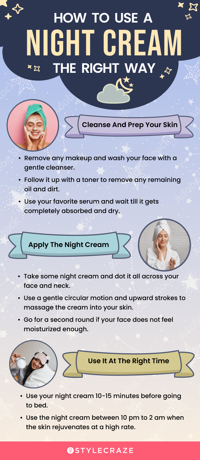 How To Use a Night Cream The Right Way (infographic)