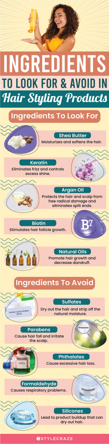 Ingredients To Look For & Avoid In Hair Styling Products (infographic)
