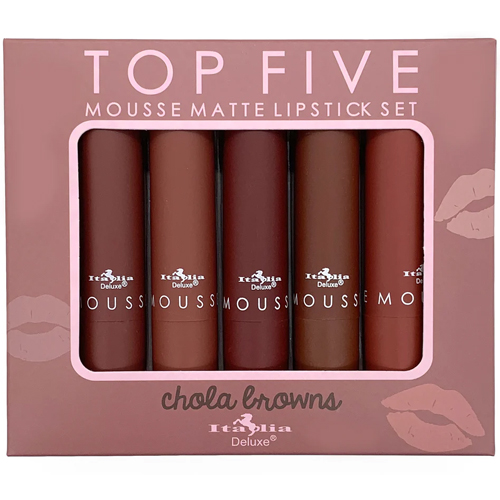 Italian Deluxe Top 5 Mousse Matte Lipstick Set