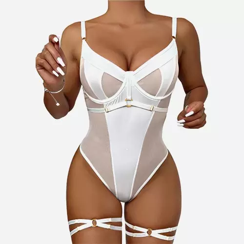 Kaei&Shi Underwire Backless Thong Bodysuit