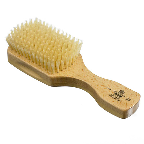 Kent OG4 Rectangular Club Beech Wood Pure White Bristle Gentleman's Hair Brush