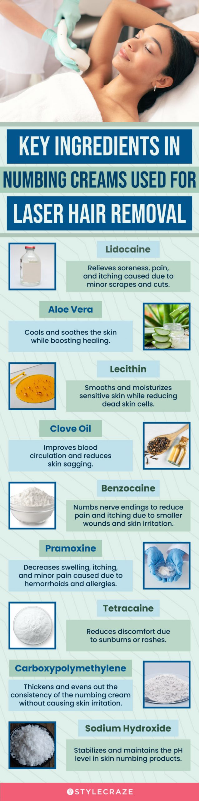 Key Ingredients In Numbing Creams (infographic)