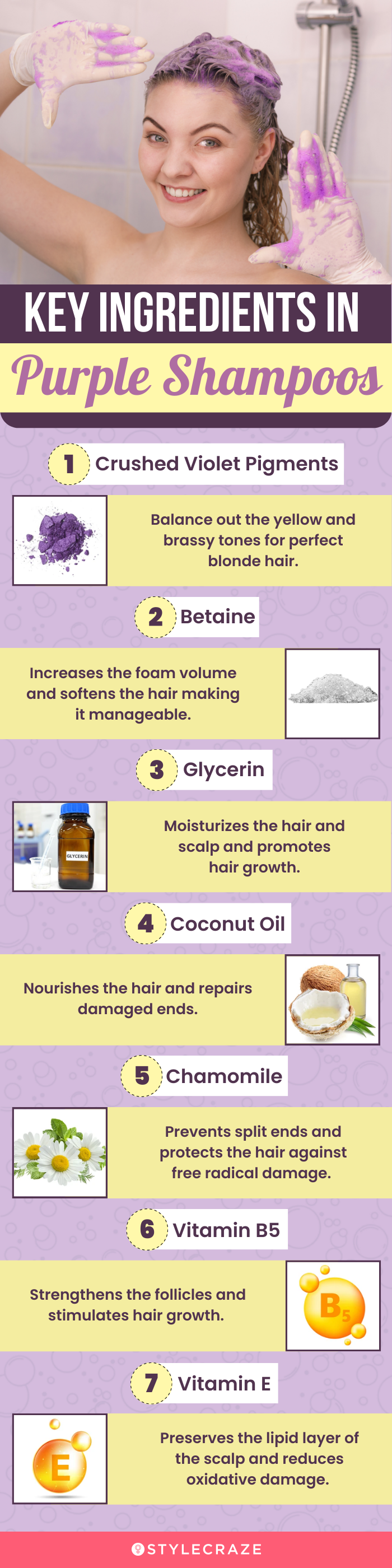 Key Ingredients In Purple Shampoos (infographic)