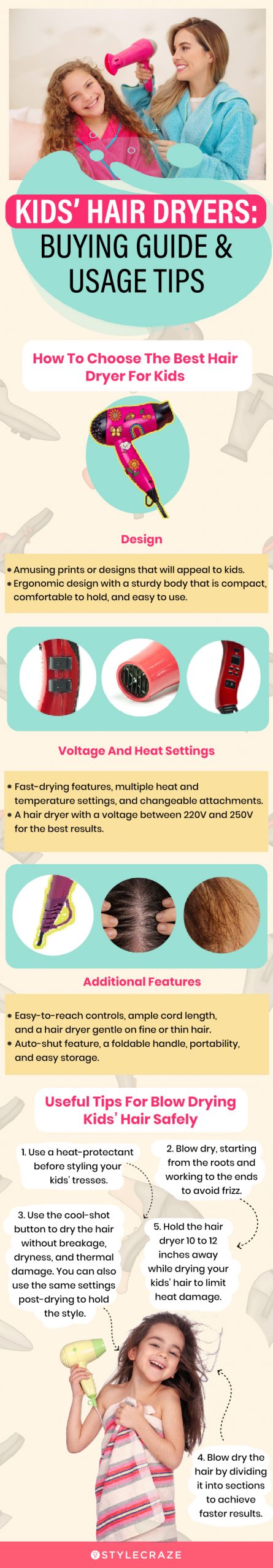Kids’ Hair Dryers: Buying Guide & Usage Tips (infographic)