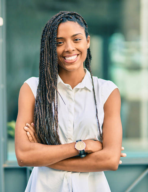 Long side knotless braids