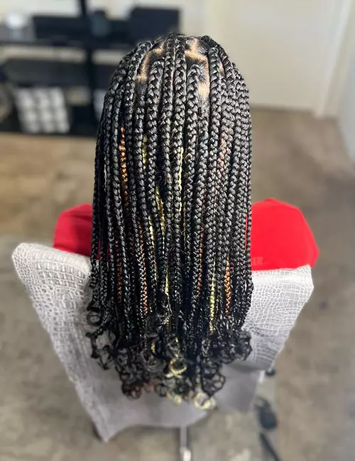 Mix highlights knotless braids