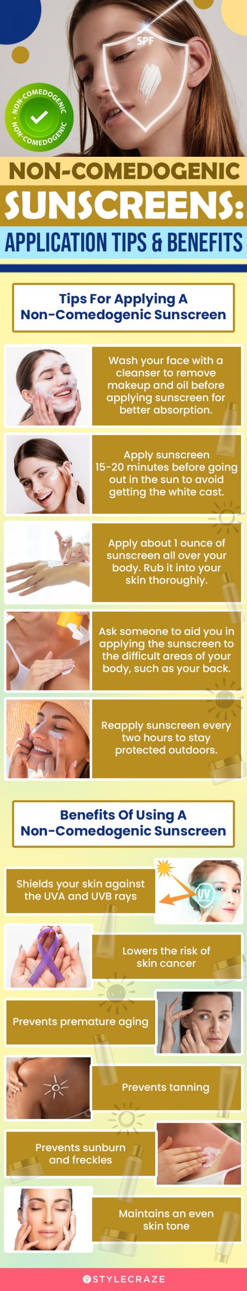 Non-Comedogenic Sunscreen: Application Tips & Benefits (infographic)