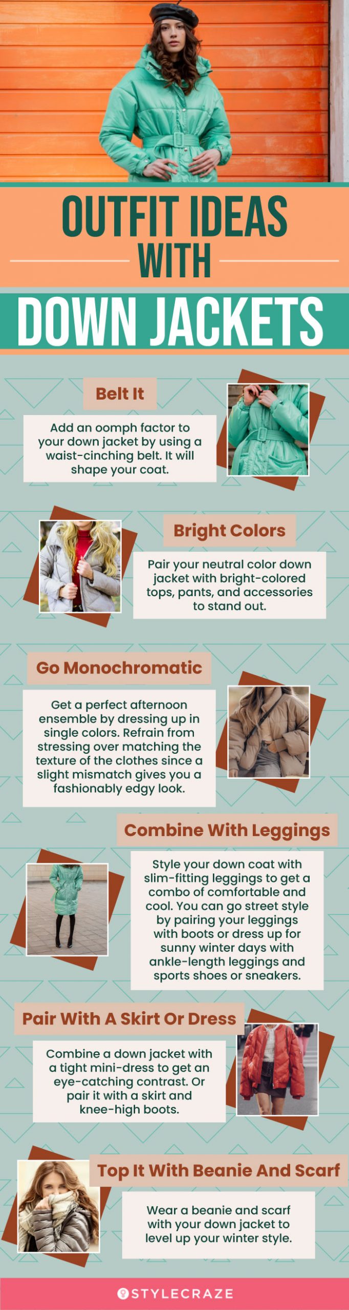 Outfit Ideas With Down Jackets (infographic)