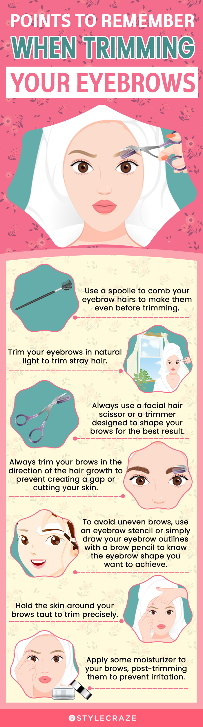 Points To Remember When Trimming Your Eyebrows (infographic)