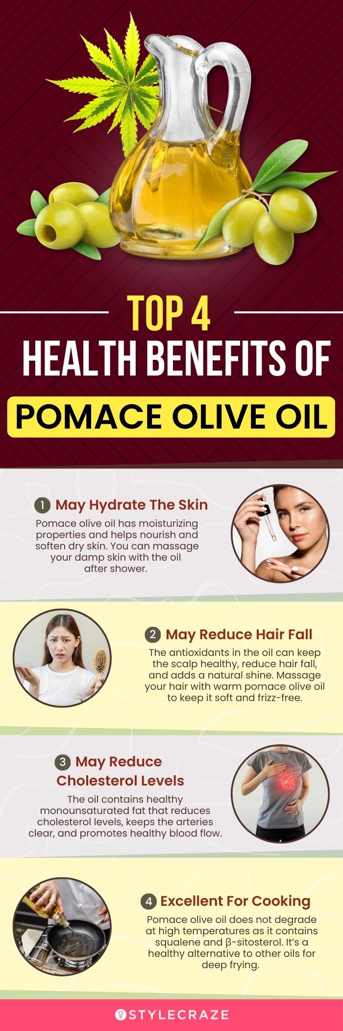 top 4 health benefits of pomace olive oil (infographic)