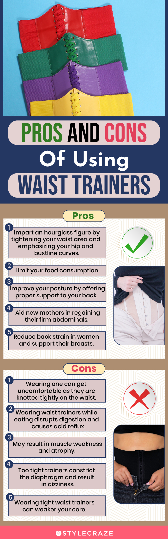 Pros And Cons Of Using Waist Trainers (infographic)