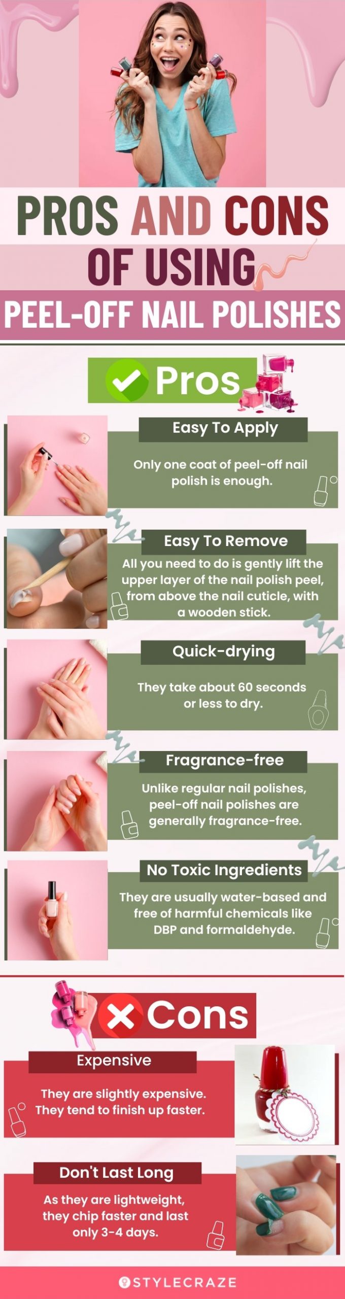 Pros & Cons Of Using Peel-Off Nail Polish (infographic)