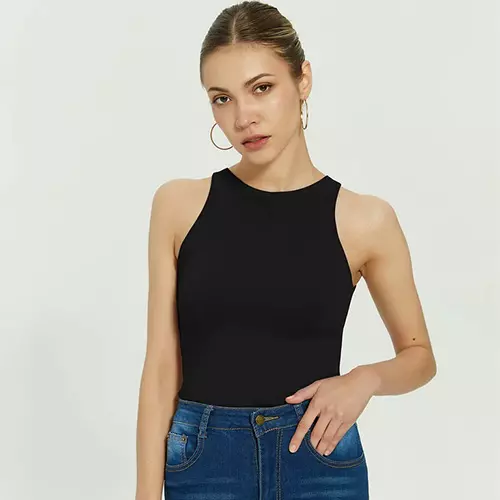 REORIA Sleeveless Racer Back Bodysuit