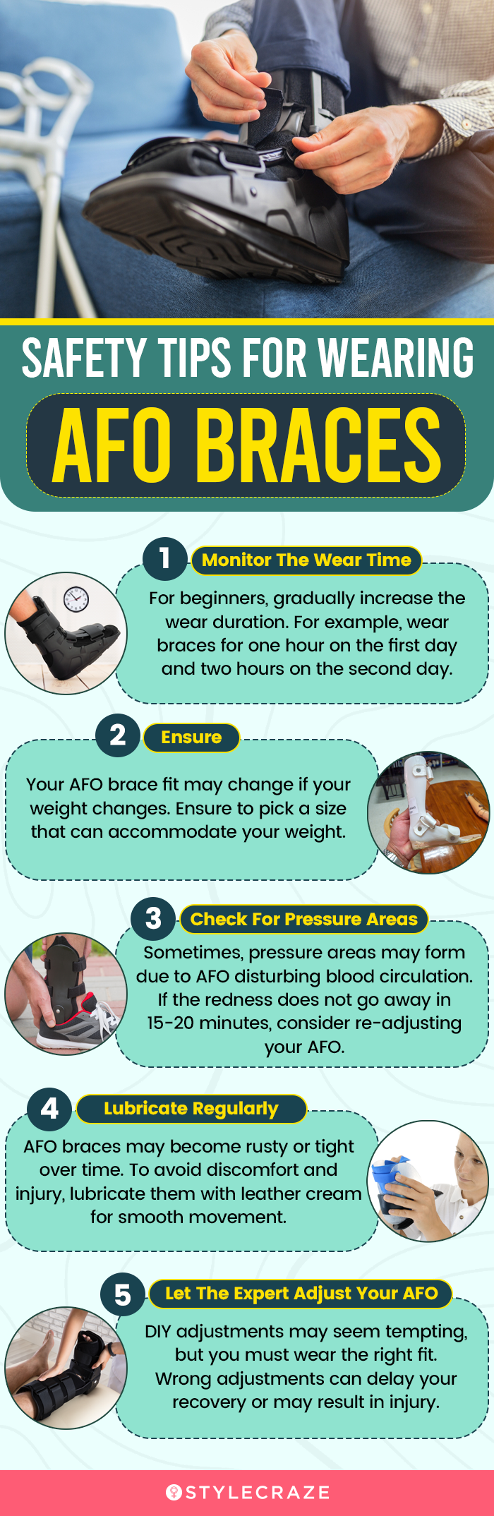 Safety Tips For Wearing AFO Braces (infographic)