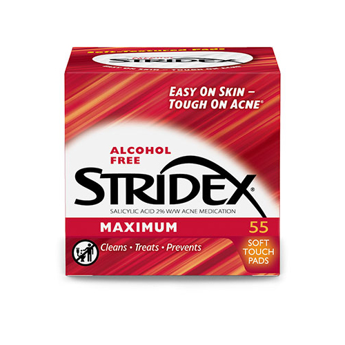 Stridex, Single-Step Acne Control, Maximum, Alcohol Free