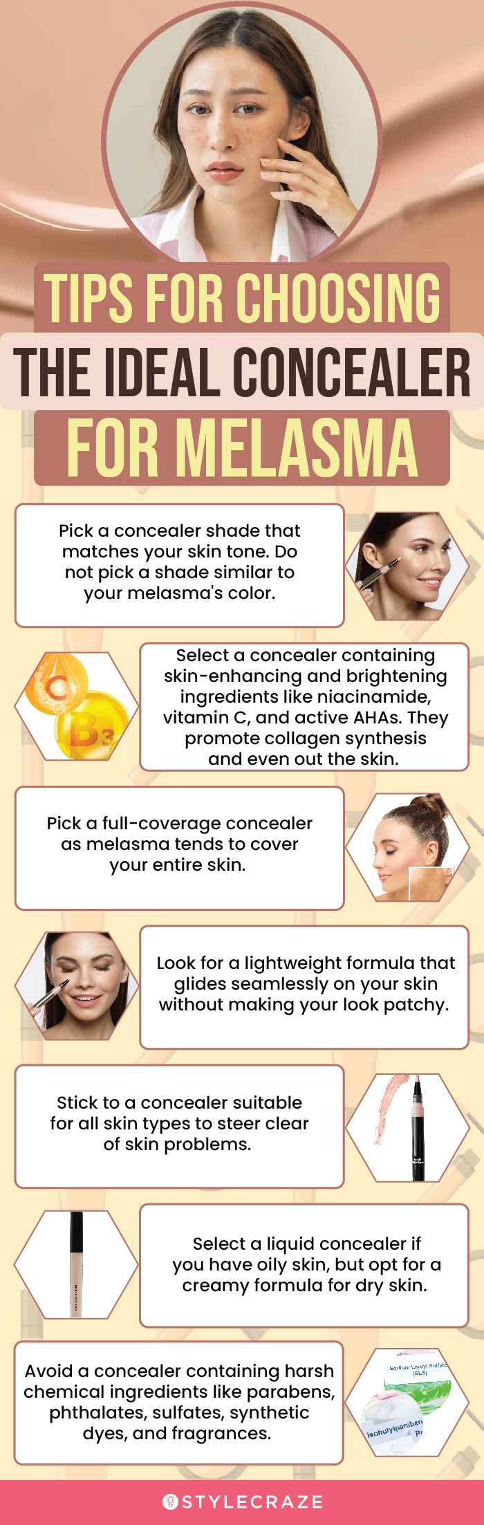 Tips For Choosing The Ideal Concealer For Melasma (infographic)