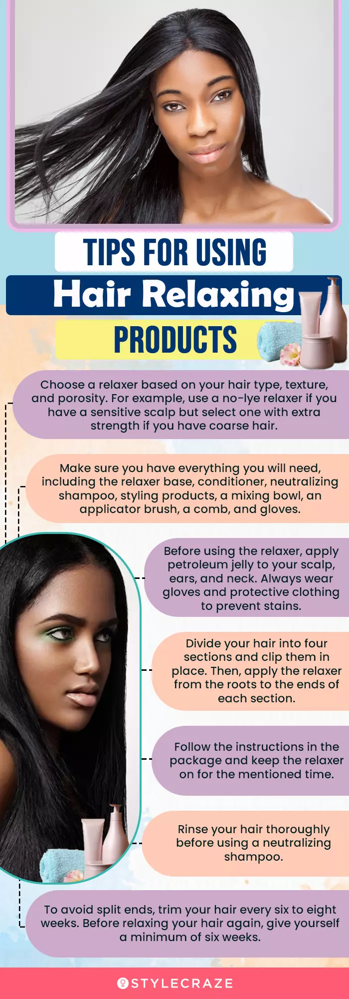Tips For Using Hair Relaxing Products (infographic)