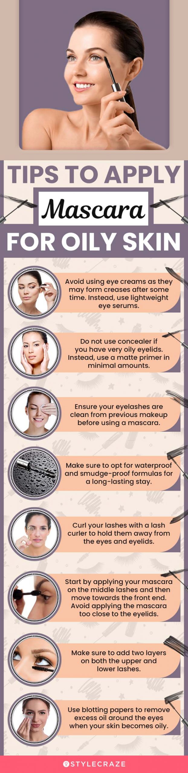 Tips To Wear Mascara The Best Way For Oily Skin (infographic)