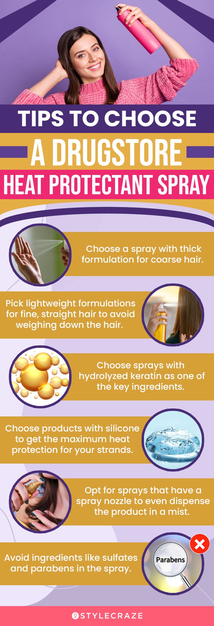 Tips To Choose A Drugstore Heat Protectant Spray (infographic)