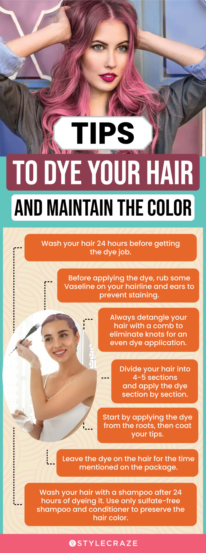 Tips To Dye Your Hair And Maintain The Color (infographic)