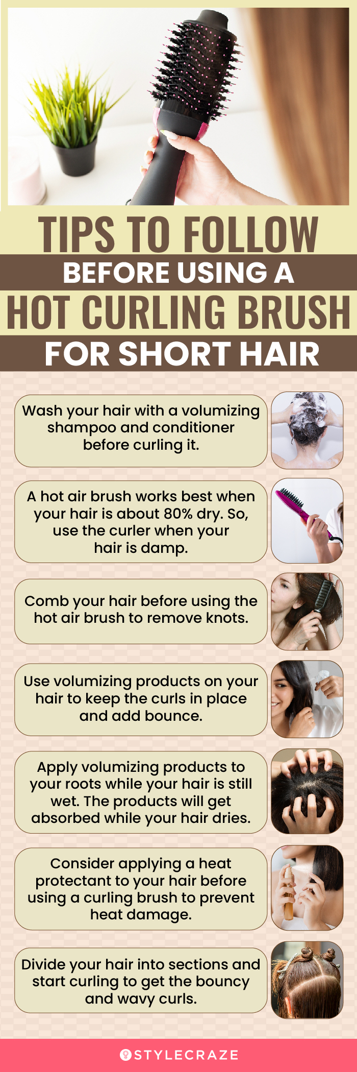 Tips To Follow Before Using Hot Curling Brush For Short Hair (infographic)