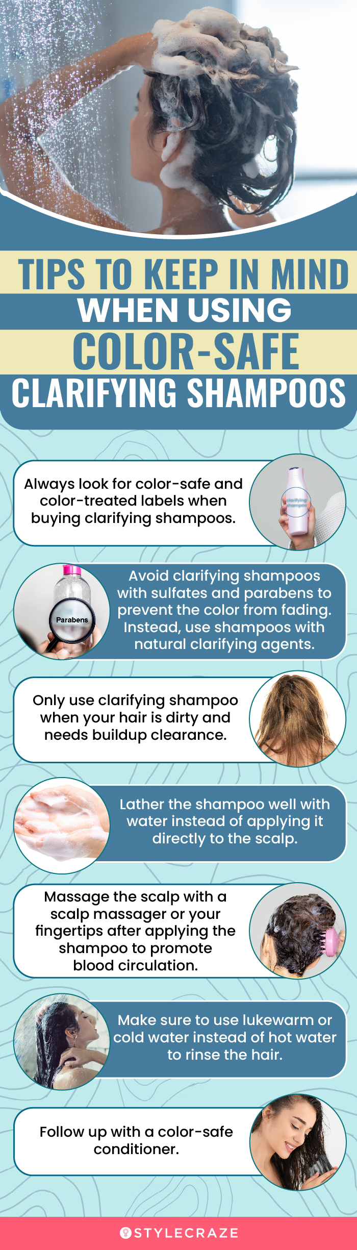 Tips To Keep In Mind When Using Color-Safe Clarifying Shampoo (infographic)